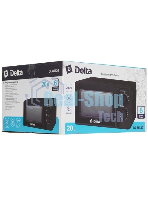 Микроволновая печь Delta DL-85L20 черный, 20 л, 700 Вт, переключатели - поворотный механизм