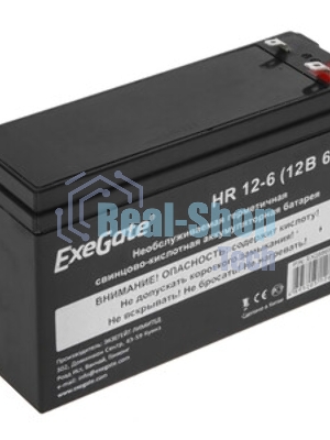 Аккумуляторная батарея ExeGate EX288653RUS HR 12-6 (12V 6Ah 1224W, клеммы F2+F1-)