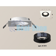 Комплект встраиваемого светильника Ambrella light XC7631002 SWH/PBK белый песок/черный полированный MR16 GU5.3 (C7631, N7011)