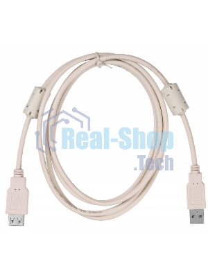 Кабель-удлинитель USB2.0 Buro USB2.0-AM-AF-1.8M-MG A(m)/A(f) (1.8м) феррит.кольца