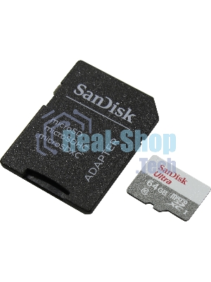 Флеш карта microSD 64GB SanDisk microSDXC Class 10 Ultra (SD адаптер) UHS-I 100MB/s