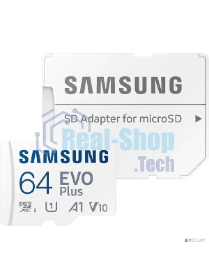 Флеш карта microSD 64Gb SAMSUNG EVO PLUS microSDXC Class 10, UHS-I, (SD адаптер) 130MB/s