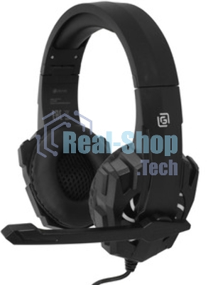 Гарнитура Oklick HS-L355G чёрный, проводная, 3.5 мм, подсветка