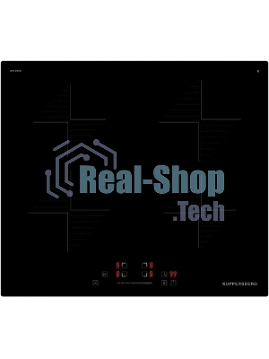 Индукционная варочная панель Kuppersberg ICI 604 60 см, индукция, High-Tech, inverter, прямой край, 9 уровней мощности, бустер, Stop and Go, автоматическое отключение, таймер, индикатор остаточного тепла, сенсорное/слайдерное управление, черный