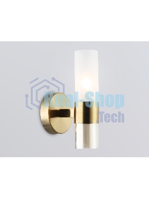 Настенный светильник Ambrella light LH55116 BS/FR/TI латунь/белый матовый/янтарь E14 max 40W 130*100*225
