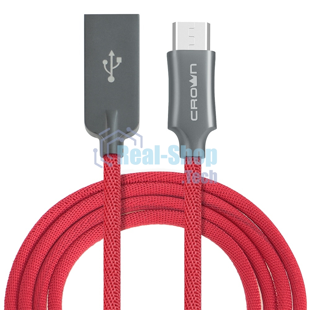 Кабель Crown USB - microUSB CMCU-3132M red