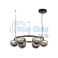 Подвесной светодиодный светильник Ambrella light LH12003/6 BK/GD/SM черный/золото/дымчатый 36W 3000K D760*175