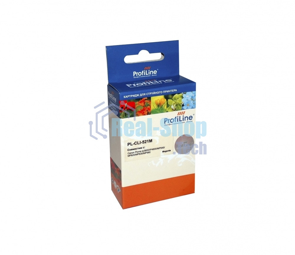 Картридж струйный ProfiLine PL-CLI-521M для принтеров Canon Pixma IP3600/IP4600/MP540/MP550/MP620/MP630/MP980 с чипом водн