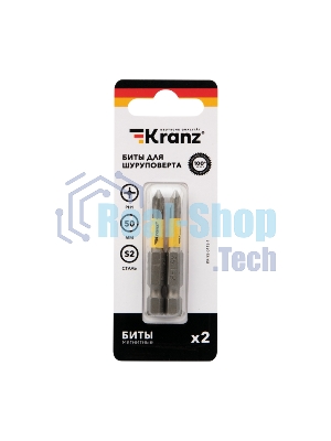 Бита для шуруповерта Kranz PH1х50 мм (2 шт./уп.)
