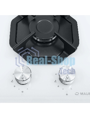 Газовая варочная панель Maunfeld EGHG.32.2CW/G, 2 конфорки, закаленное стекло, белый