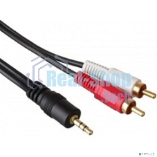 Кабель аудио Exegate 3.5мм Jack M - 2xRCA M 5м позолоченные разъемы