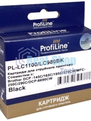 Картридж струйный для принтеров Brother PL-LC1100/LC980BK DCP -145C/165C/195С/375CW MFC-250C/290C/DCP-6690CW Black водн ProfiLine