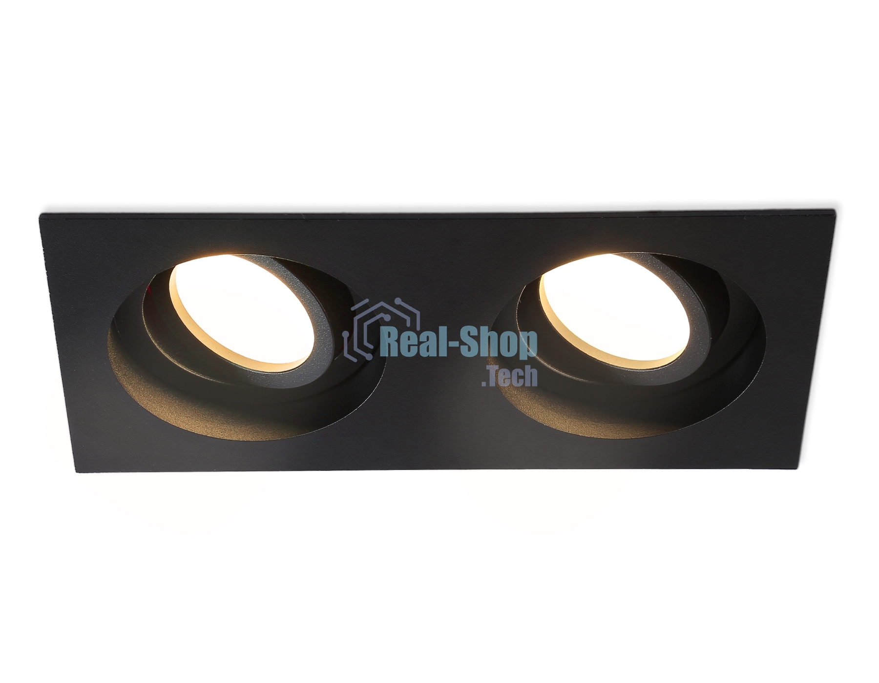 Встраиваемый поворотный точечный светильник Ambrella light TN102760/2 BK черный IP20 GU5.3/2 200*100*32