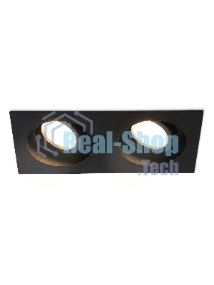 Встраиваемый поворотный точечный светильник Ambrella light TN102760/2 BK черный IP20 GU5.3/2 200*100*32