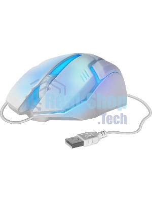 Мышь проводная Defender Cyber MB-560L белый, 1200 dpi, USB, кнопки - 3