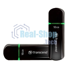 Флешка USB Transcend Jetflash 600 (TS16GJF600), 16Gb, USB 2.0, R/W 30/15, черный/зеленый
