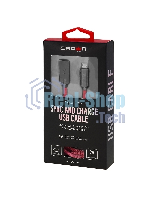 Кабель Crown USB - microUSB CMCU-3132M red