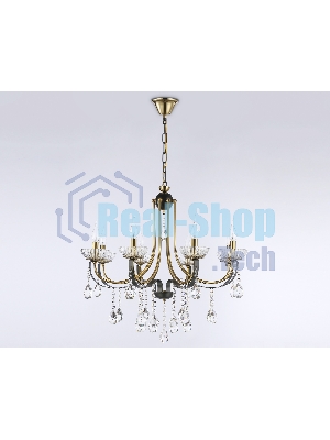 Светильник Ambrella light TR4953/8 BK/GD/CL черный/золото/прозрачный E14*8 max 40W D740*735