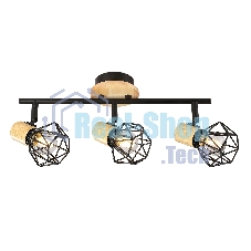 Светильник Ambrella light TR8753/3 BK/WD черный/дерево IP20 E27/3 435*115*200