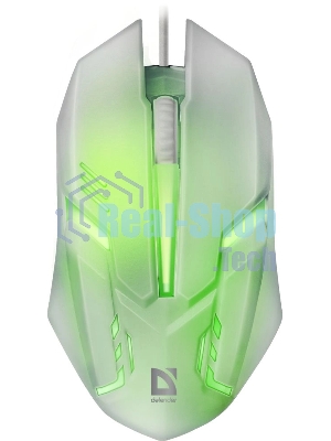 Мышь проводная Defender Cyber MB-560L белый, 1200 dpi, USB, кнопки - 3