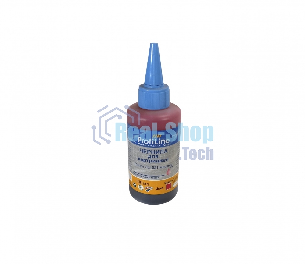 Чернила ProfiLine PL-CLI-521M для принтеров Canon Pixma Ip3600/IP4600/MP540/MP620/MP630/MP980 Magenta 100 мл водн