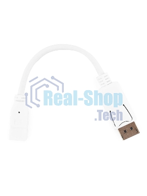 Переходник miniDisplayPort - DisplayPort, Cablexpert A-mDPF-DPM-001-W, 20F/20M, длина 16см, белый, пакет