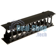 Органайзер Hyperline CMF-2U-FPL106-MCOV-RAL9005 Кабельный организатор с крышкой, глубина 106 мм, 19