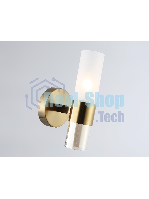 Настенный светильник Ambrella light LH55116 BS/FR/TI латунь/белый матовый/янтарь E14 max 40W 130*100*225