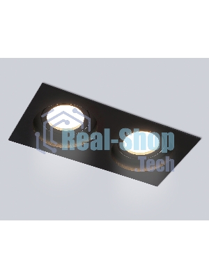 Встраиваемый поворотный точечный светильник Ambrella light TN102760/2 BK черный IP20 GU5.3/2 200*100*32