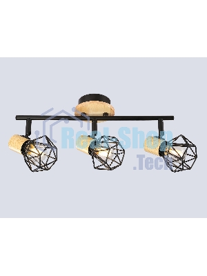 Светильник Ambrella light TR8753/3 BK/WD черный/дерево IP20 E27/3 435*115*200