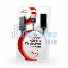 Конвертер HDMI->DisplayPort, Cablexpert DSC-HDMI-DP, HD19M+USBxHD20F, черный