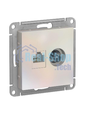 Розетка телевизионная +комп двойная RJ45+TV, кат.5E, механизм ATN000489 Schneider Electric Жемчуг