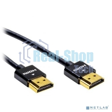 Кабель Filum HDMI Pro 2 м., slim, ver.2.0b, медь, черный, разъемы: HDMI A male-HDMI A male, пакет. (FL-CProSL-HM-HM-2M)