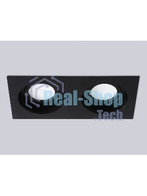 Встраиваемый поворотный точечный светильник Ambrella light TN102760/2 BK черный IP20 GU5.3/2 200*100*32