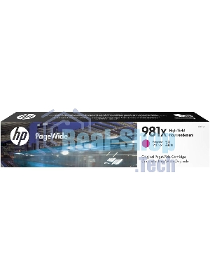 Картридж струйный HP 981X пурпурный увеличенной емкости для HP Color PageWide Ent Flow MFP 586, 566 10 000 стр.