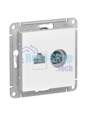 Механизм розетки 2-м AtlasDesign комп. RJ45 кат.5E+TV белый SchE ATN000189
