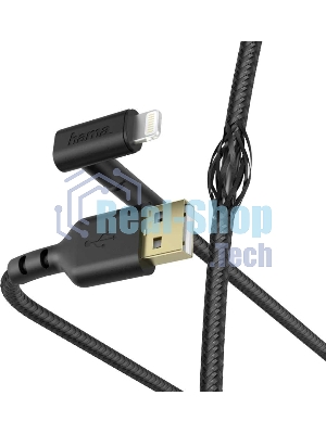 Кабель Hama 00187212 Lightning (m) угловой USB 2.0 (m) 1.5м черный