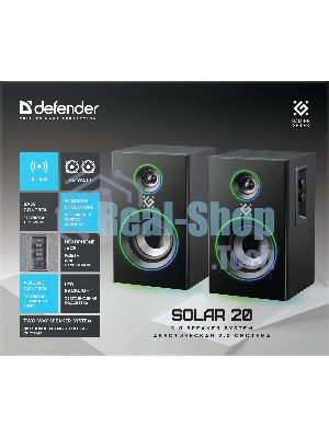 Акустическая система Defender SOLAR 20 черный 2.0