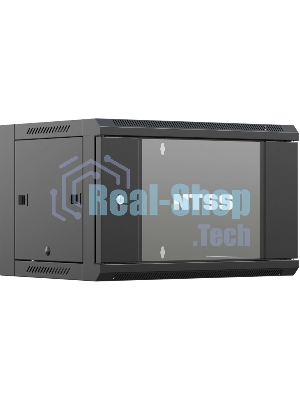 Шкаф коммутационный NTSS (NTSS-W9U6060GS-BL) настенный 9U 570x600мм пер.дв.стекл 60кг черный 22кг
