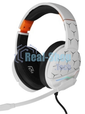 Гарнитура Oklick HS-L710G белый/чёрный, проводная, USB, подсветка