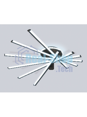 Потолочный светодиодный светильник Ambrella light FL6232 BK черный 96W 3000K-6400K 605*605*200 (ПДУ ИК)