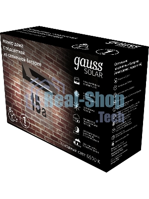 Номер дома на солнечной батарее Gauss LED Solar, 6500K