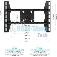 Потолочный кронштейн ONKRON CPRO2L-4 для 4 телевизоров 32”- 55