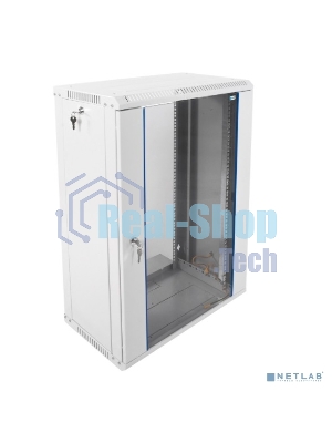 Шкаф телекоммуникационный настенный разборный ЦМО 18U (600 х 350) дверь стекло, черный (ШРН-Э-18.350-9005)