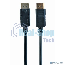 Кабель Filum Display port 1.8 м., ver.1.1, медь, черный, разъемы: Display port male- Display port male, пакет. FL-C-DP1.1M-DP1.1M-1.8M (894195)