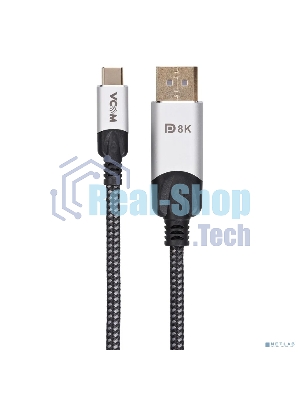 Кабель-адаптер VCOM USB 3.1 Type-Cm --> DP(m) 8K@60Hz, 1,5 м, Alumi Shell,