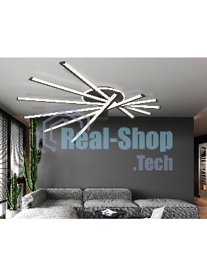 Потолочный светодиодный светильник Ambrella light FL6232 BK черный 96W 3000K-6400K 605*605*200 (ПДУ ИК)