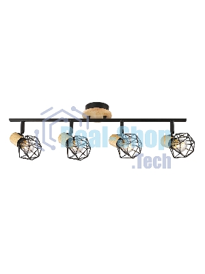 Светильник Ambrella light TR8754/4 BK/WD черный/дерево IP20 E27/4 615*115*200