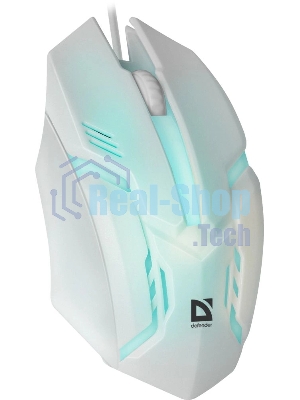 Мышь проводная Defender Cyber MB-560L белый, 1200 dpi, USB, кнопки - 3