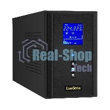 Источник бесперебойного питания (инвертор, синус, для котла) ExeGate SineTower SZ-1500.LCD.AVR.2SH.1C13.USB 1500VA/1200W, чистая синусоида, LCD дисплей, AVR, 2хSchuko+1хC13, USB, линейно-интерактивный, внешняя батарея 24В до 200А·ч, черный